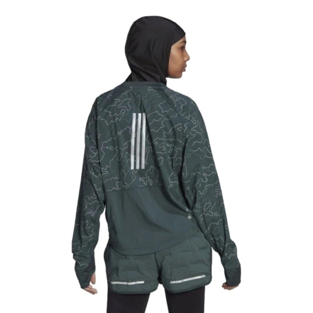 Adidas Xcity Cover Up Running Sweatshirt HC6323 Women's Smallโ Shadow Green New